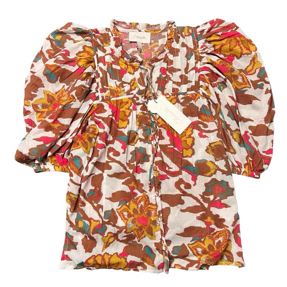 Evereve Cleobella Zola Organic Cotton Boho Puff Sleeve Blouse - Picture 4 of 9